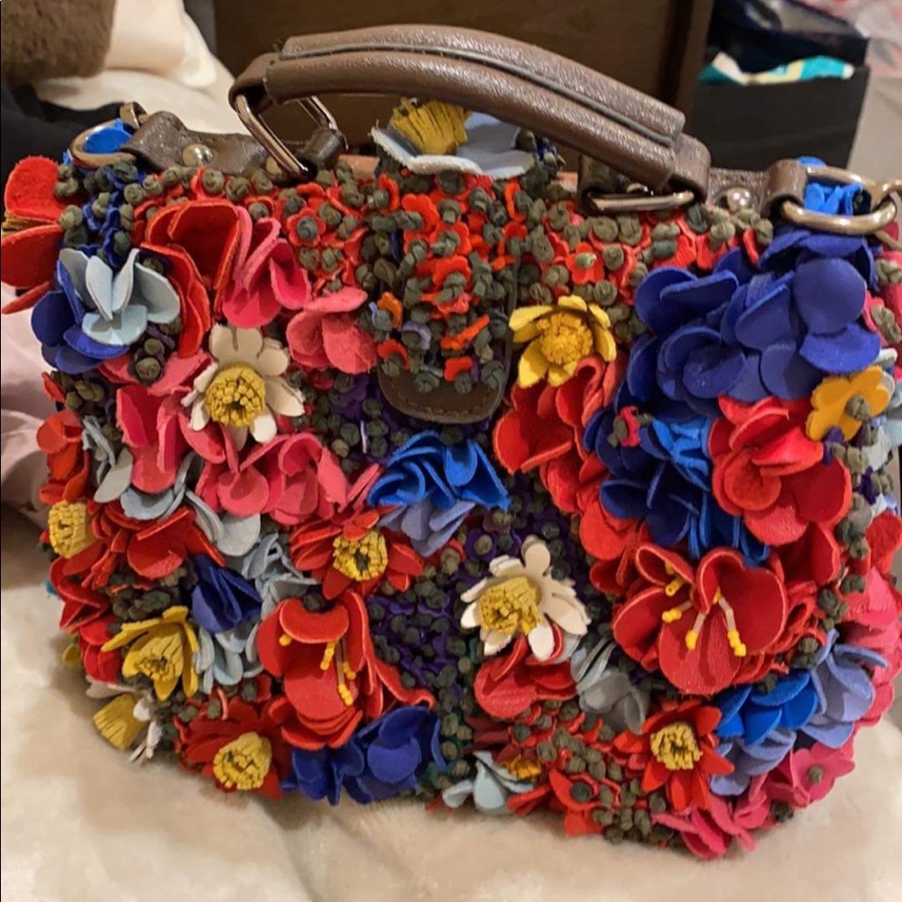 Handmade originial leather cute flower bag new